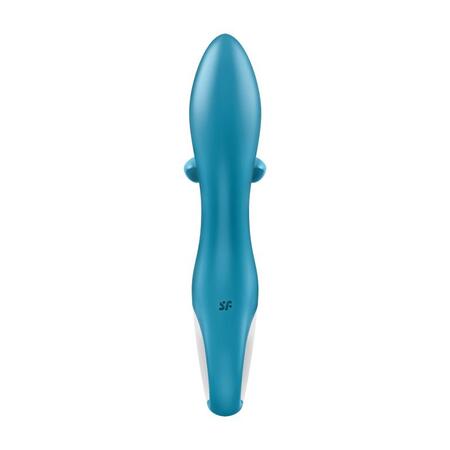 Бирюзовый вибратор-кролик Embrace Me - 21,2 см.